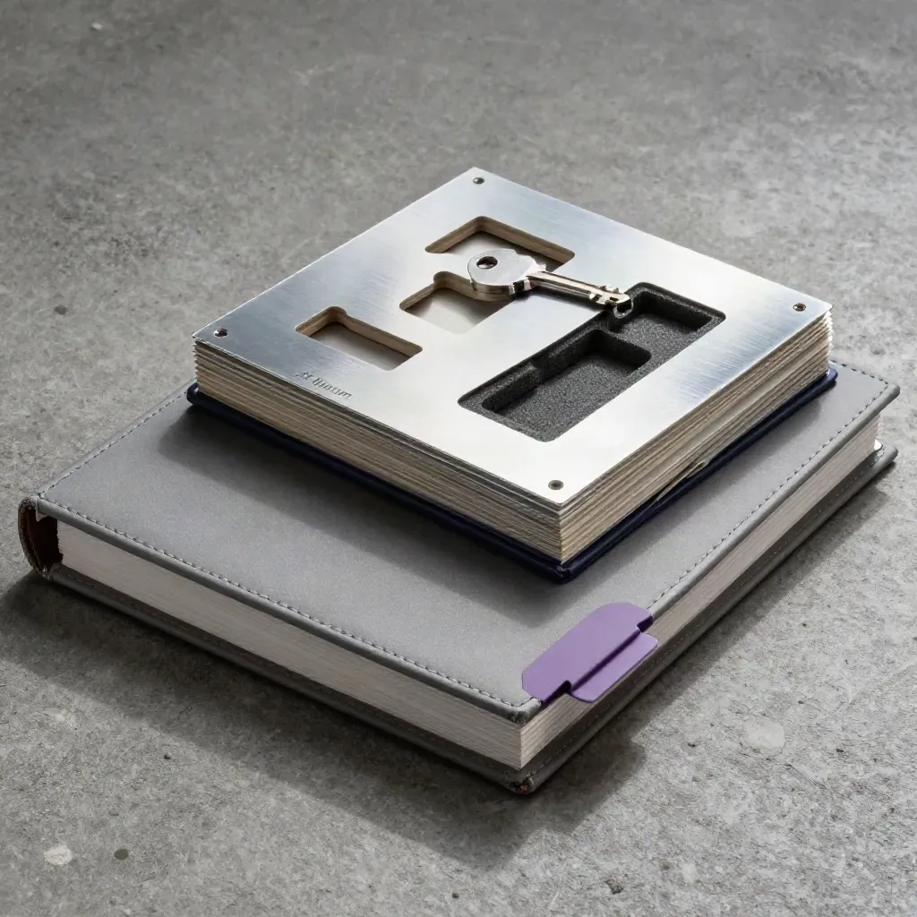 Ring binder, sample enclosures and foam inserts arranged for training packs on concrete.